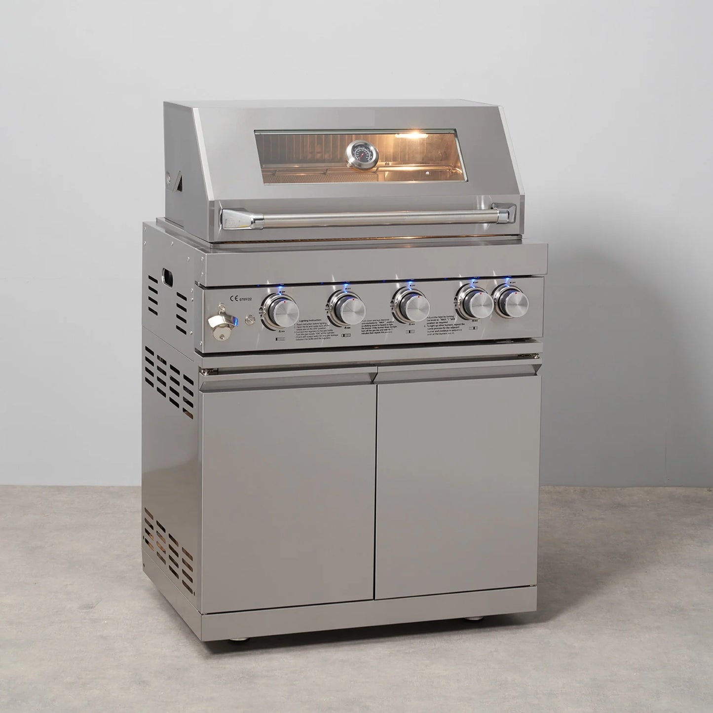 Pinnacle 805 Stainless Steel BBQ Grill Island with Single Fridge Unit