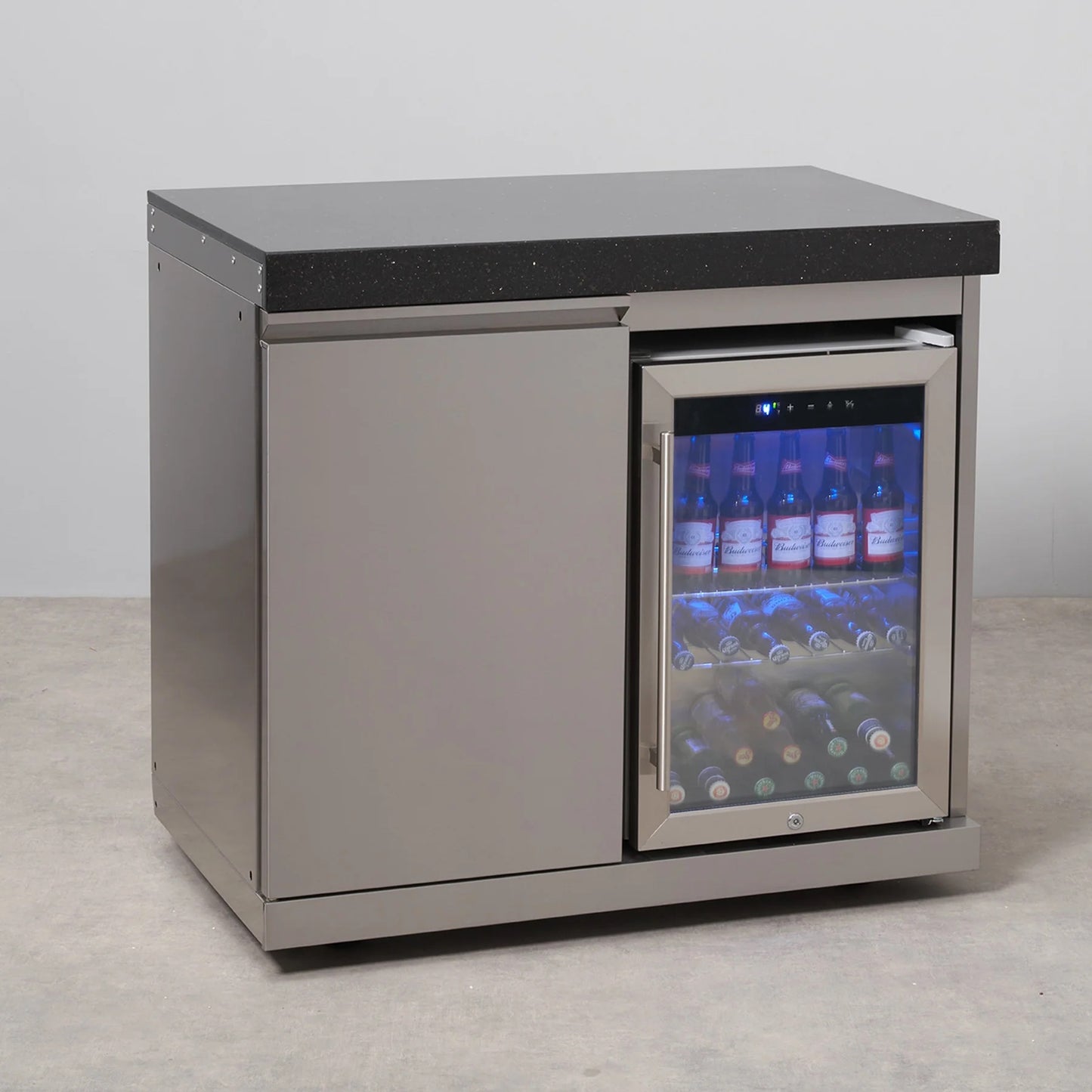 Pinnacle 805 Stainless Steel BBQ Grill Island with Single Fridge Unit