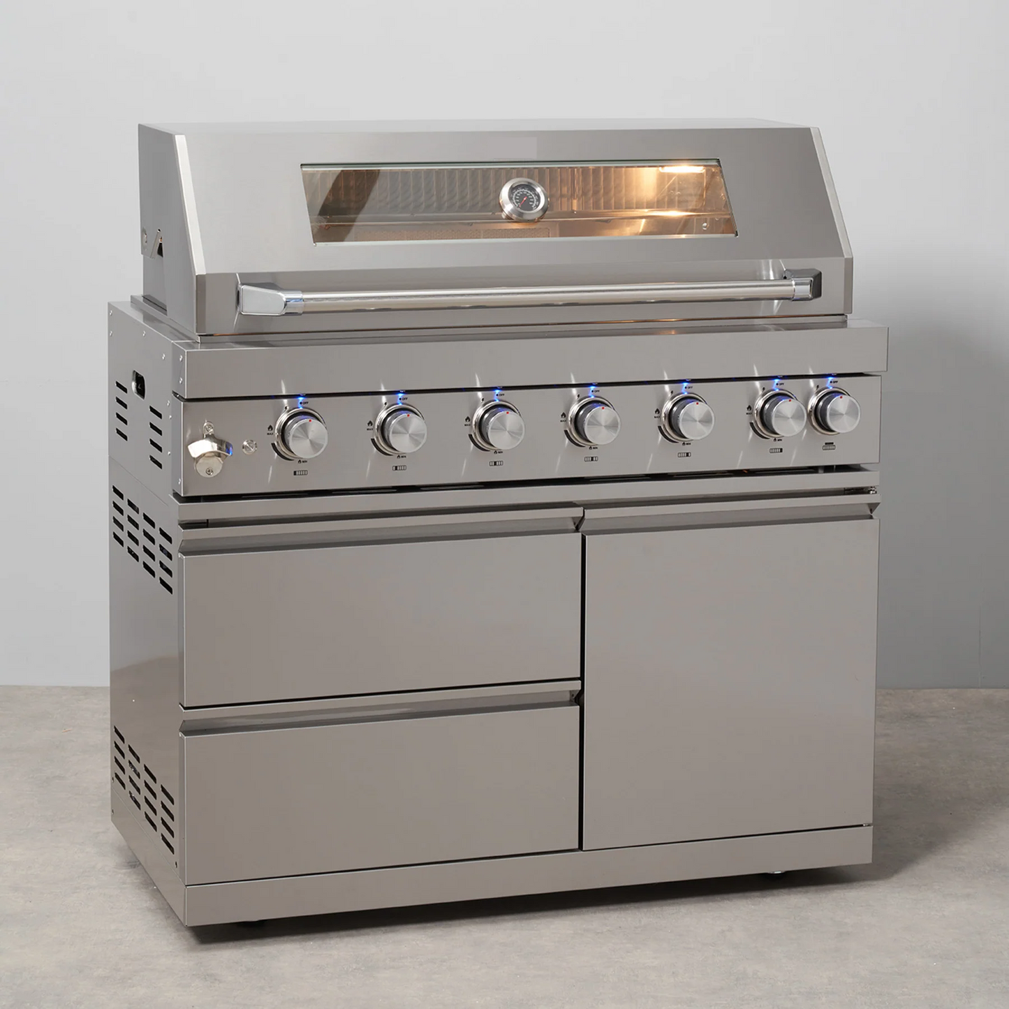 Pinnacle 805 Stainless Steel BBQ Grill Island with Fridge Cabinet