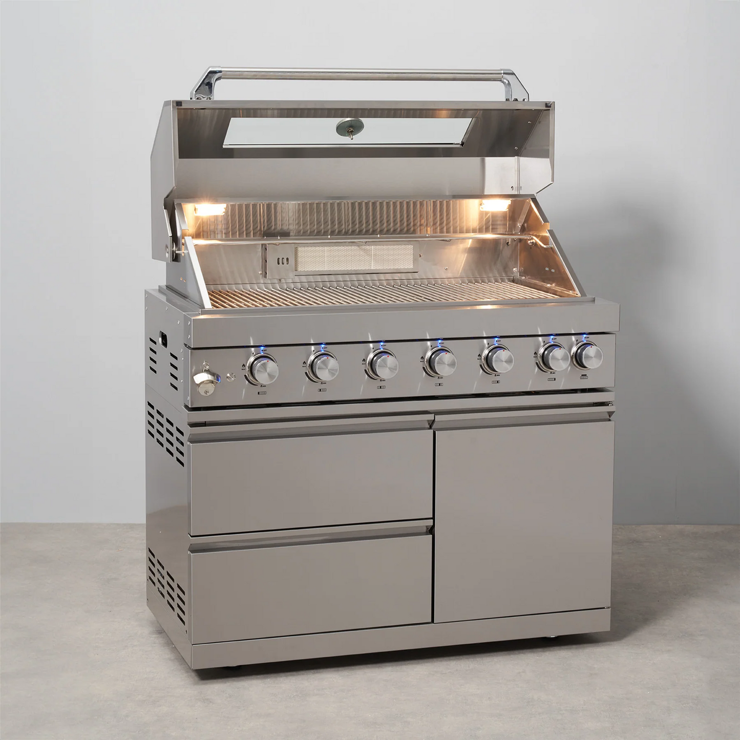 Pinnacle 805 Stainless Steel BBQ Grill Island with Fridge Cabinet