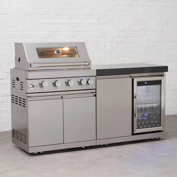 Pinnacle 805 Stainless Steel BBQ Grill Island with Single Fridge Unit