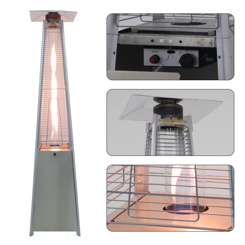 Pinnacle Tower Flame Patio Heater - Stainless Steel