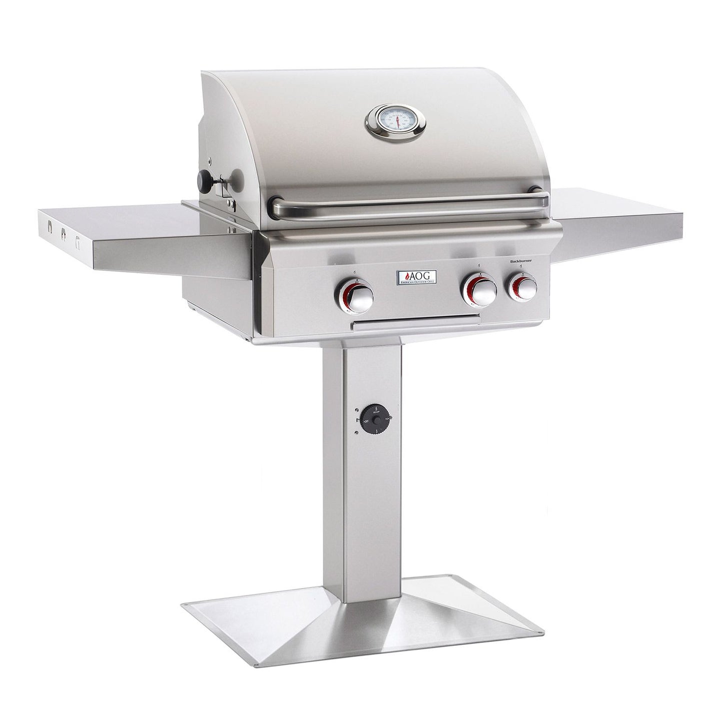 American Outdoor Grill (AOG) T-Series 24-Inch Gas Grill On Pedestal with Rotisserie