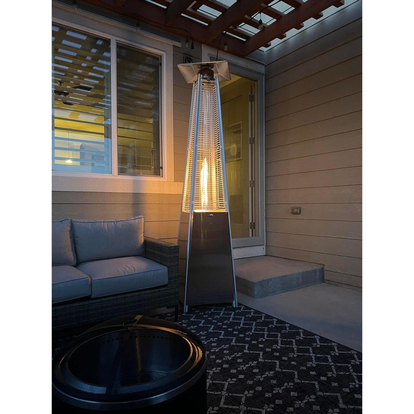 Pinnacle Tower Flame Patio Heater - Stainless Steel