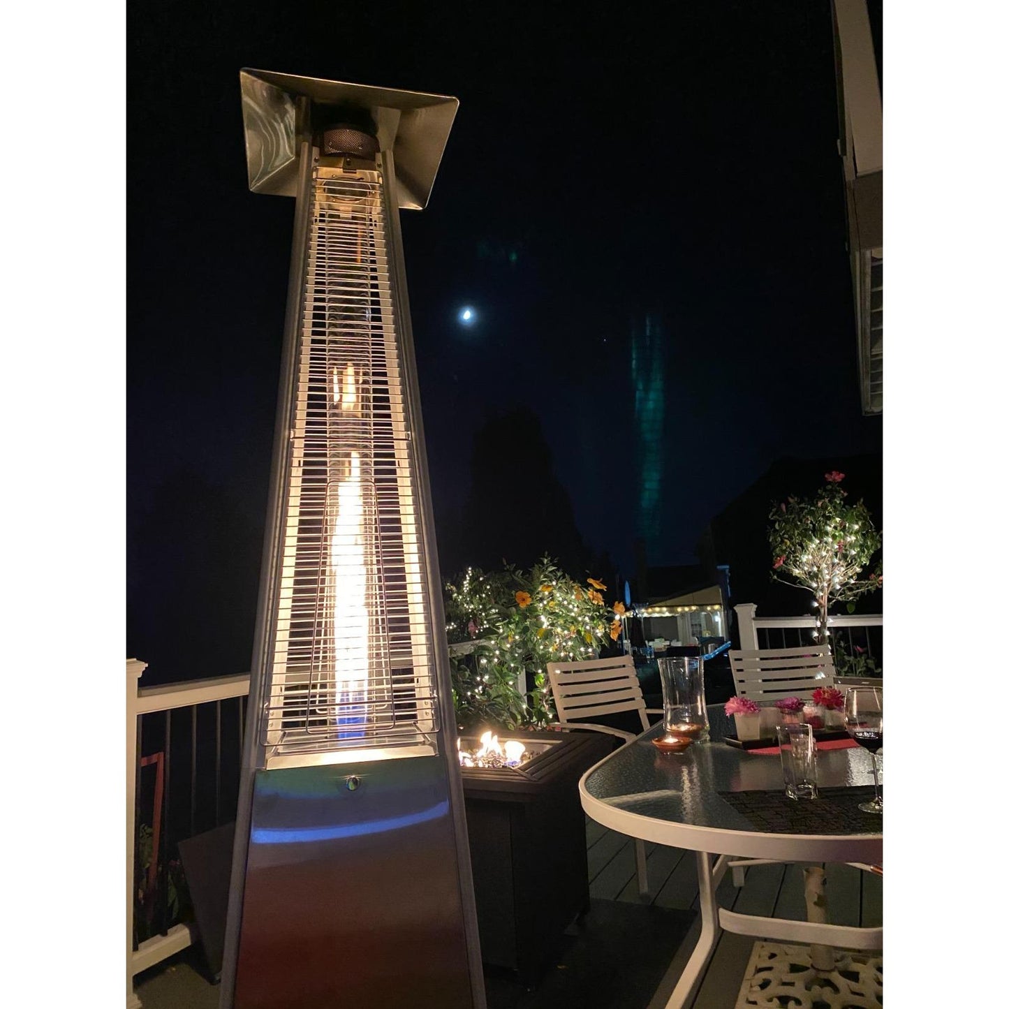 Pinnacle Tower Flame Patio Heater - Stainless Steel