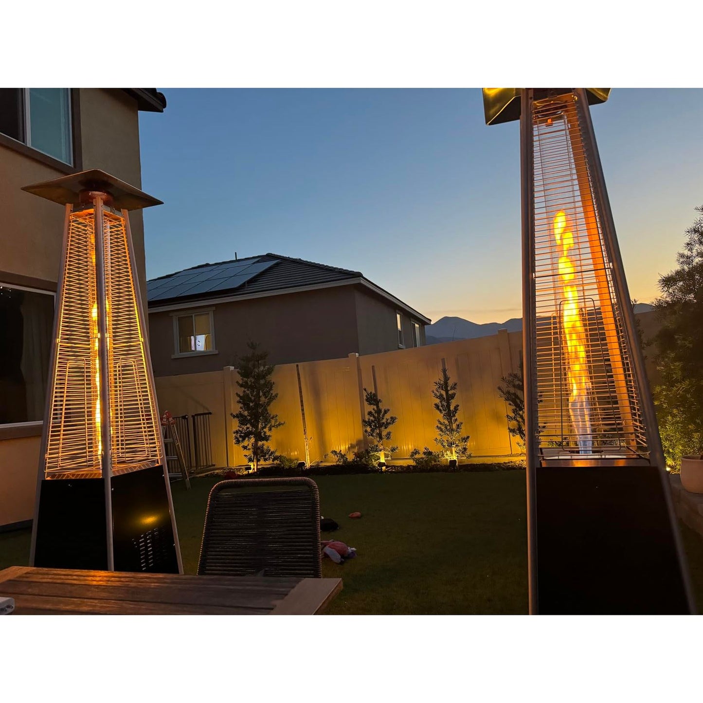 Pinnacle Tower Flame Patio Heater - Hammered Bronze