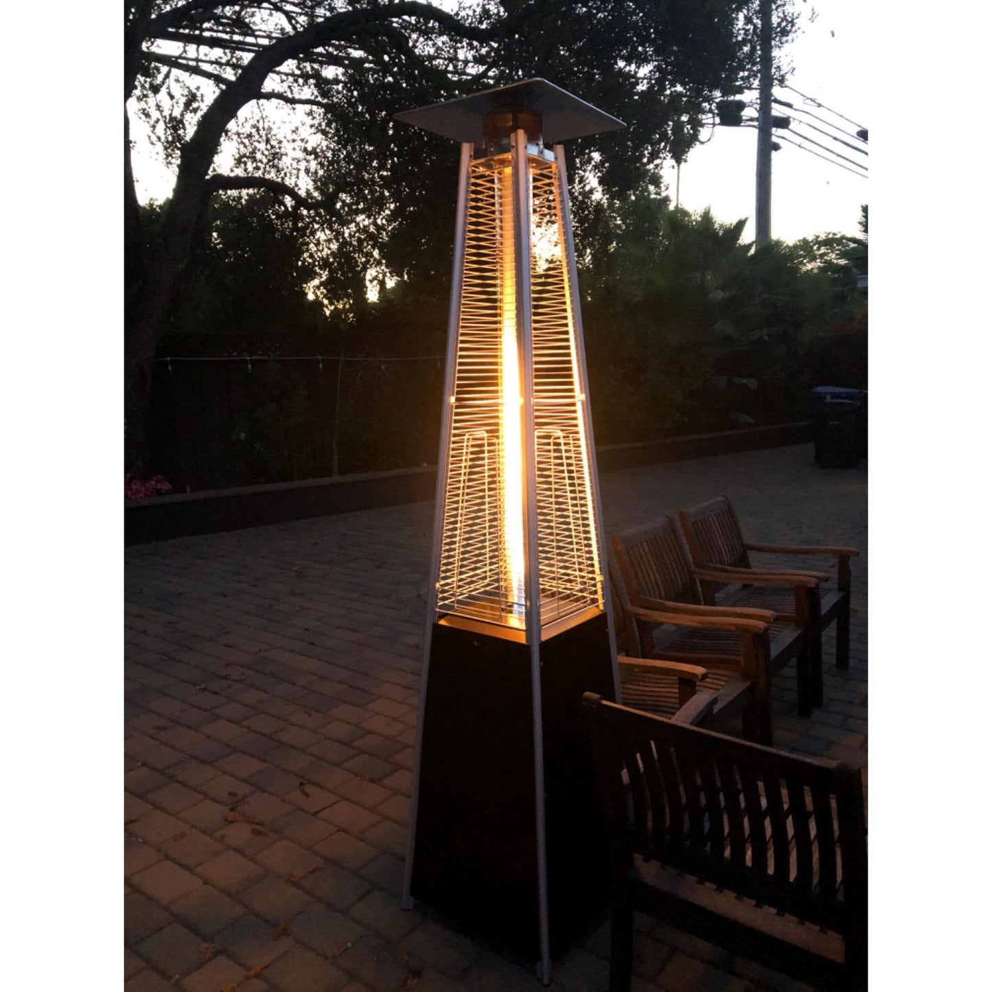 Pinnacle Tower Flame Patio Heater - Black