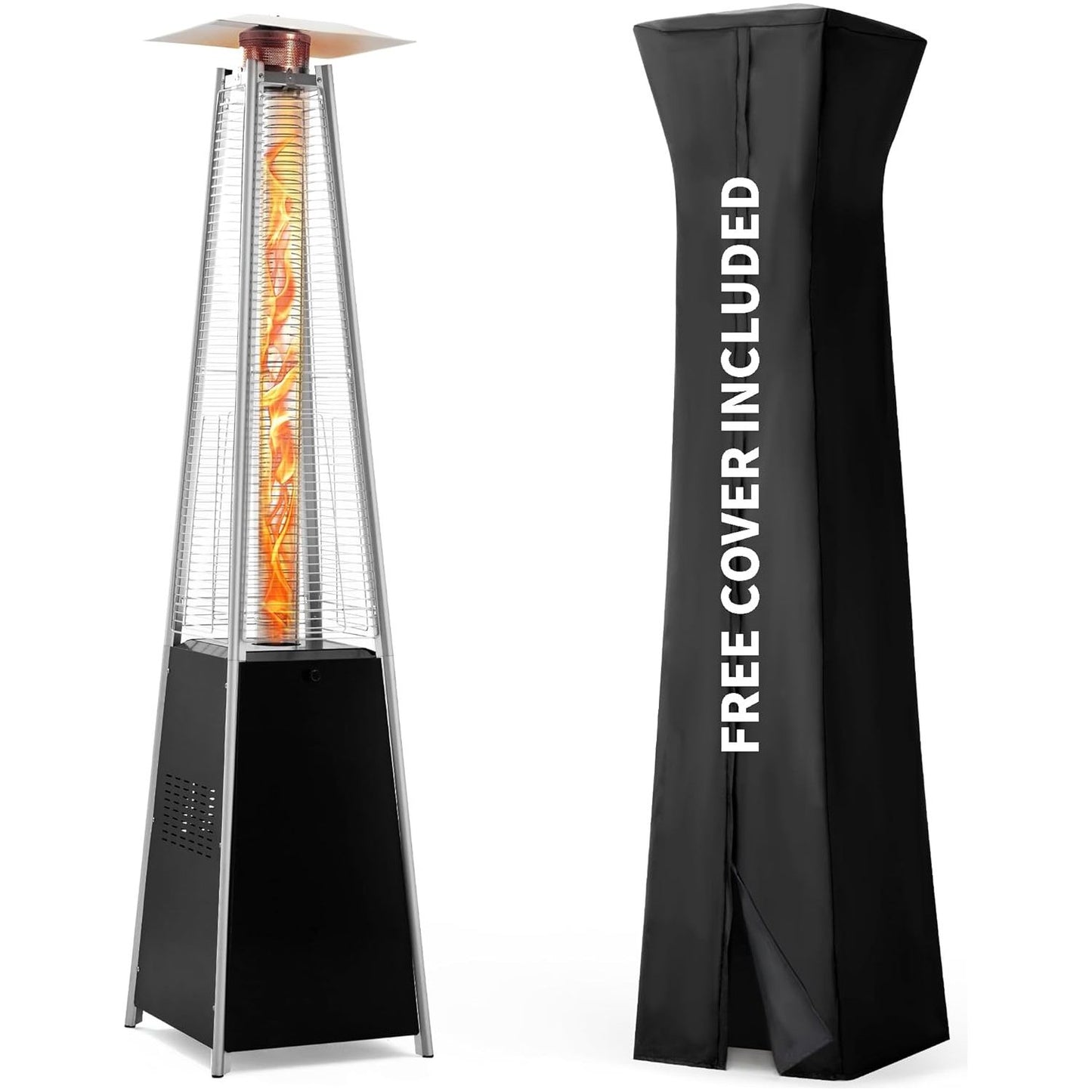 Pinnacle Tower Flame Patio Heater - Black