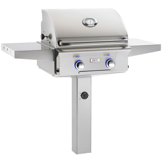 American Outdoor Grill (AOG) L-Series 24-Inch 2-Burner Grill On In-Ground Post