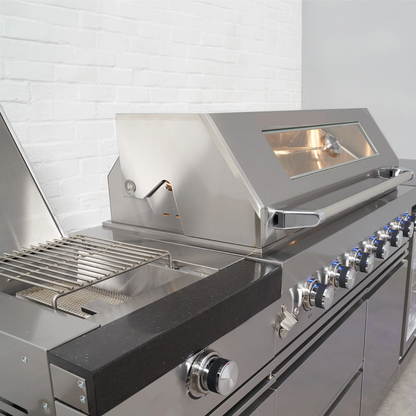 Pinnacle 805 Stainless Steel BBQ Grill Island with Double Fridge Cabinet