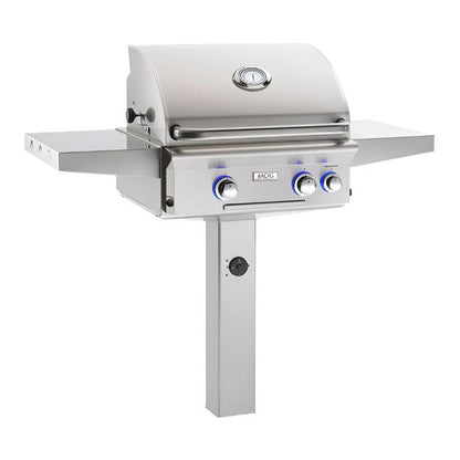 American Outdoor Grill (AOG) L-Series 24-Inch 2-Burner Grill On In-Ground Post With Rotisserie